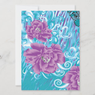 Tarjeta Festiva Un diseño textil vibrante que presenta púrpura y t