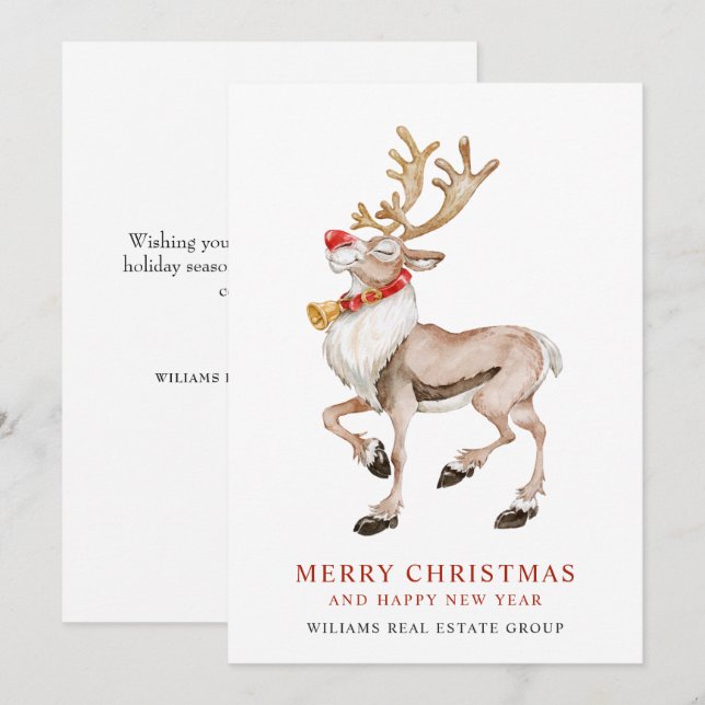 Tarjeta Festiva Un divertido saludo corporativo a los Navidades ho (Anverso / Reverso)