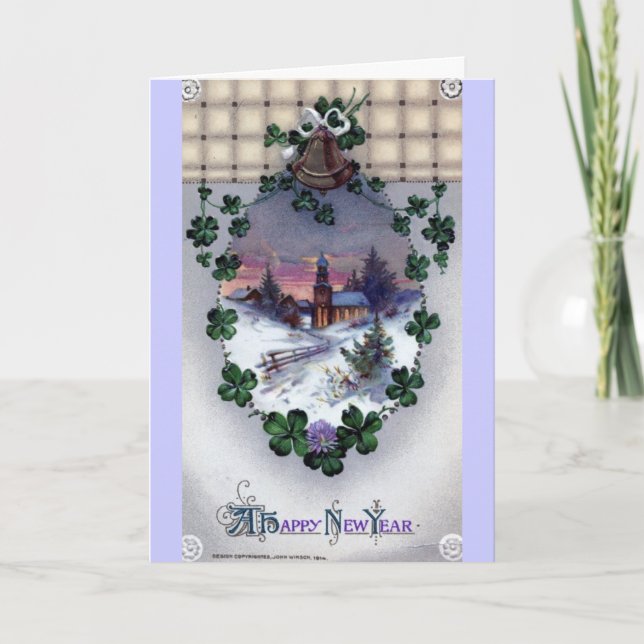 Tarjeta Festiva Un Feliz Año Nuevo 1914 (Anverso)