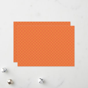 Tarjeta Festiva un fondo naranja y amarillo con cuadrados pequeños