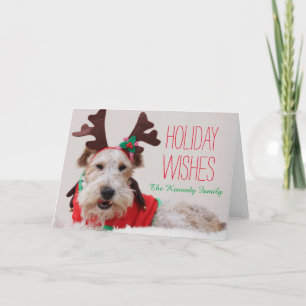 Tarjeta Festiva Un fox terrier se viste para arriba para el