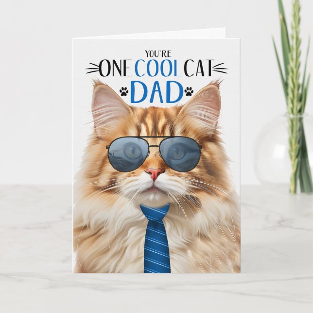 Tarjeta Festiva Un gato de Guay, el día de un padre, un Naranja de (Anverso)