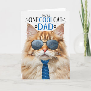 Tarjeta Festiva Un gato de Guay, el día de un padre, un Naranja de