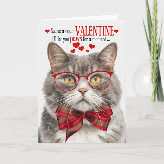 Tarjeta Festiva Un gato enmarañado que ama el humor felino de San  (Anverso)
