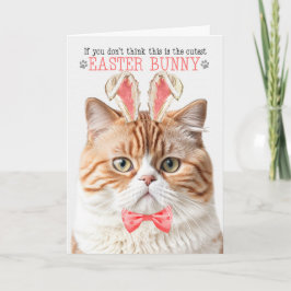 Tarjeta Festiva Un gato naranja británico de Shorthair Bunny anhel