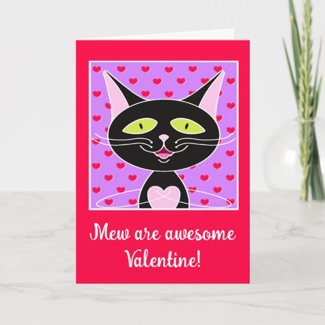 Tarjeta Festiva Un gato negro lindo que eres un Día de San Valentí (Anverso)