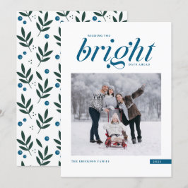 Tarjeta Festiva Un guión azul moderno brillante días antes de la f