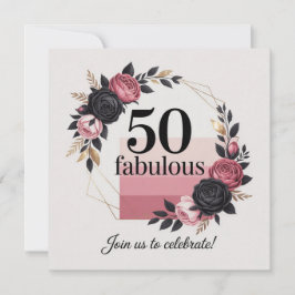 Tarjeta Festiva Un hito 50.º mensaje de reflexión sobre el cumplea