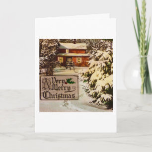 Tarjeta Festiva Un invierno tradicional clásico de las Felices