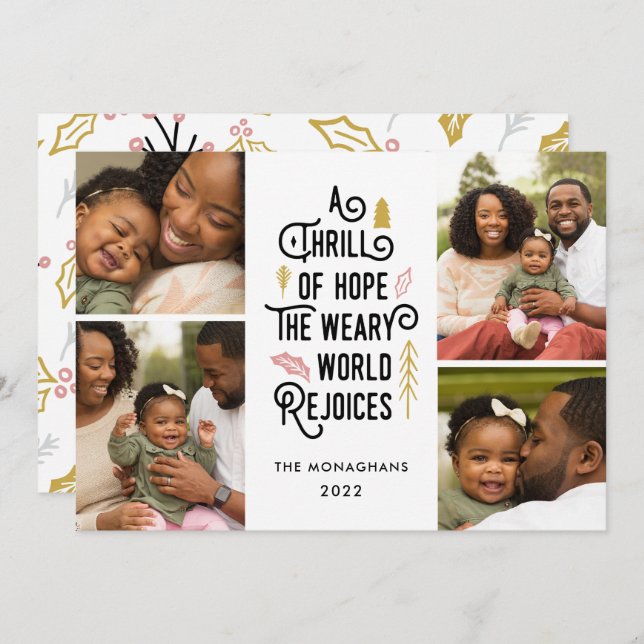 Tarjeta Festiva Un júbilo de esperanza | Fotografía del Collage (Anverso / Reverso)