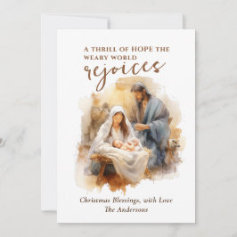 Tarjeta Festiva Un júbilo de esperanza Navidades Carol y Natividad