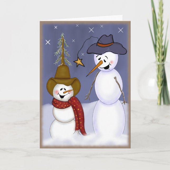 Tarjeta Festiva Un niño mozo de Navidades aburridos (Anverso)