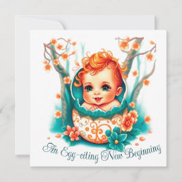 Tarjeta Festiva Un nuevo comienzo para la citación de huevos