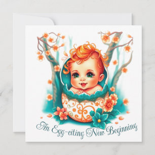 Tarjeta Festiva Un nuevo comienzo para la citación de huevos