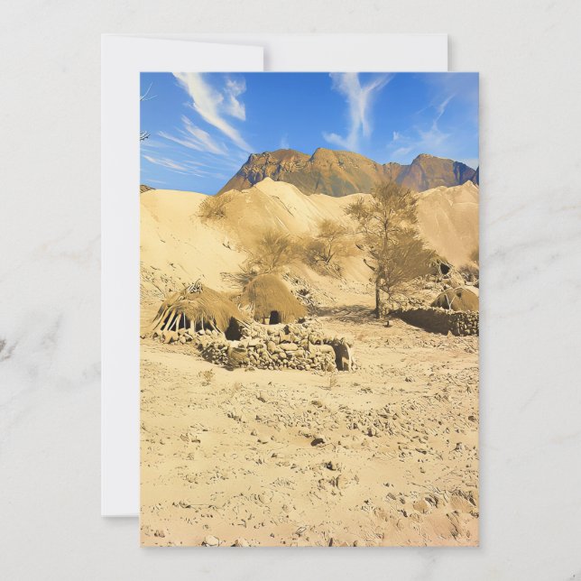 Tarjeta Festiva Un oasis desértico (Anverso)
