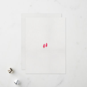 Tarjeta Festiva un par de hojas rojas sobre un fondo negro