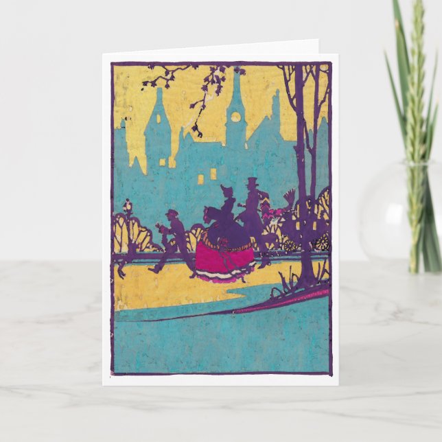 Tarjeta Festiva Un paseo por el parque (Anverso)