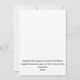 Tarjeta Festiva Un paso de montaña escarpado en los Emiratos Árabe