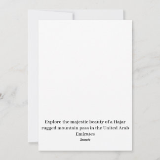 Tarjeta Festiva Un paso de montaña escarpado en los Emiratos Árabe