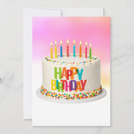 Tarjeta Festiva Un pastel de cumpleaños festivo