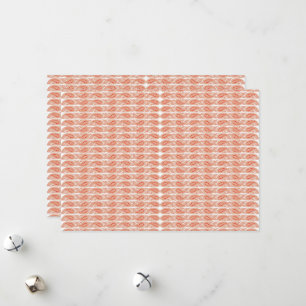 Tarjeta Festiva un patrón naranja y blanco sobre un fondo blanco