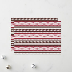 Tarjeta Festiva un patrón rayado rojo y blanco