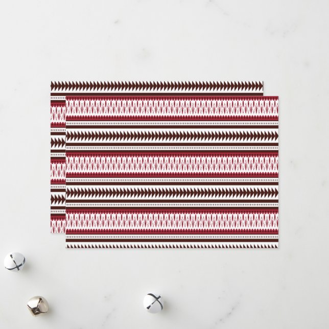 Tarjeta Festiva un patrón rayado rojo y blanco (Anverso/Reverso In Situ)