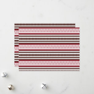 Tarjeta Festiva un patrón rayado rojo y blanco