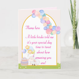 Tarjeta Festiva Un pequeño birdie me dijo que era tu cumpleaños