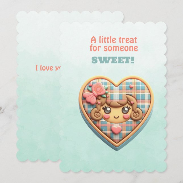 Tarjeta Festiva Un pequeño trato para alguien dulce (Anverso / Reverso)