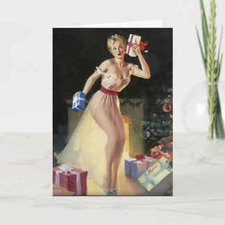 Tarjeta Festiva Un pin-up para Navidades