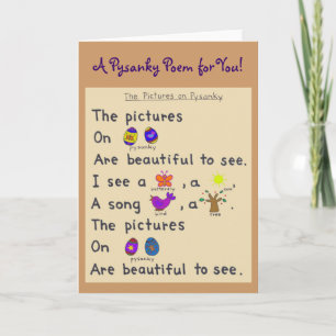 Tarjeta Festiva ¡Un poema de Pysanky para usted!