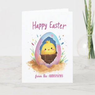 Tarjeta Festiva Un pollito ha salido del cascarón