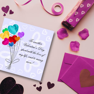 Tarjeta Festiva Un ramo de globos de papel en forma de corazón par