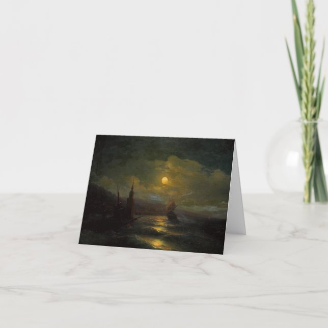 Tarjeta Festiva Un rincón de Constantinopla Ivan Aivazovsky (Anverso)