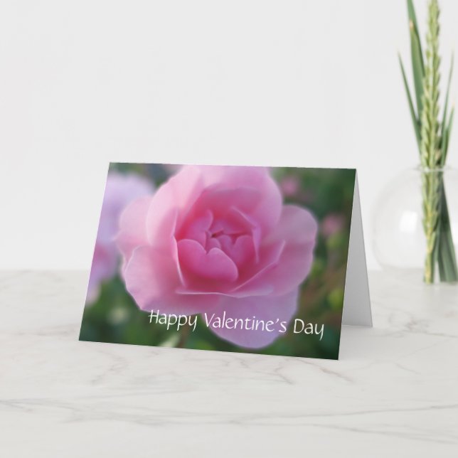 Tarjeta Festiva Un rosa para un rosa feliz Día de San Valentín (Anverso)