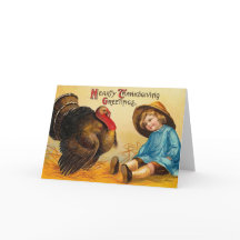 Un saludo de Acción de Gracias bonito y vintage