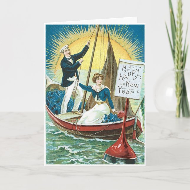 Tarjeta Festiva Un saludo del Año Nuevo (Anverso)