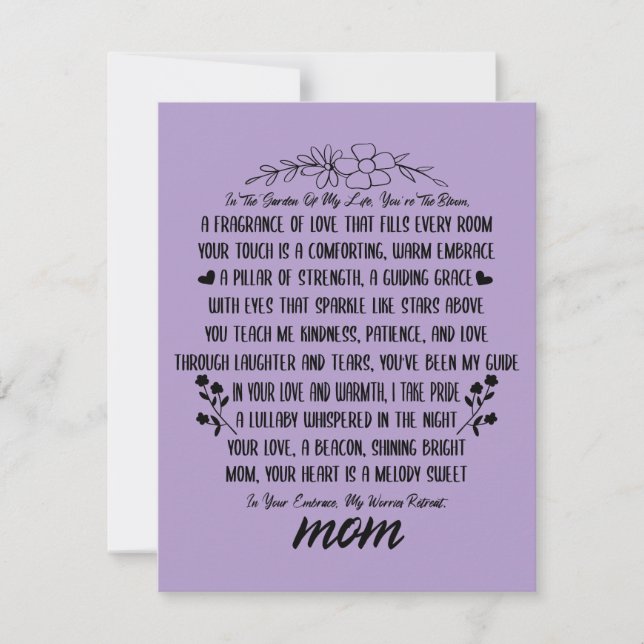 Tarjeta Festiva Un sentido tributo a mamá (Anverso)