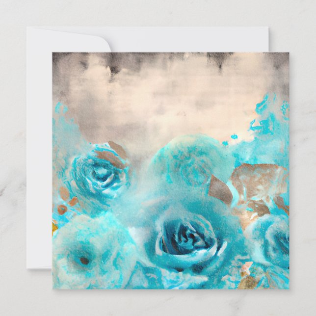 Tarjeta Festiva Un Shabby azul Chic Ephemera Design Series 7 (Anverso)