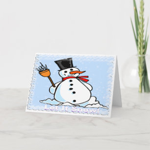 Tarjeta Festiva Un Snowman helado