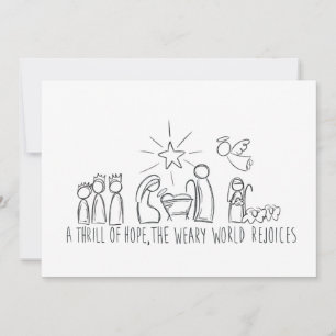 Tarjeta Festiva Un Thrill Oh Hope Nativity Sketch