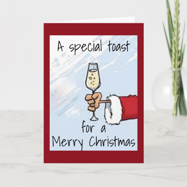 Tarjeta Festiva UN "TOAST ESPECIAL para **MI AMIGO** EN NAVIDADES (Anverso)