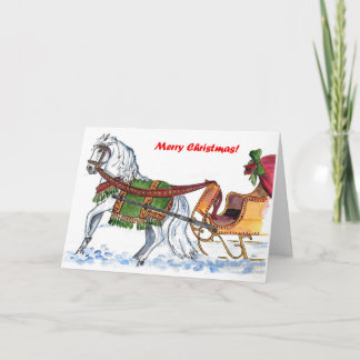 Tarjeta Festiva Un trineo abierto del caballo