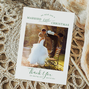 Tarjeta Festiva Un Verde Mínimo Casado Con Pequeños Navidades Grac