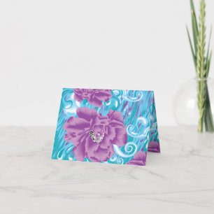 Tarjeta Festiva Un vibrante diseño textil con púrpura y turquesa