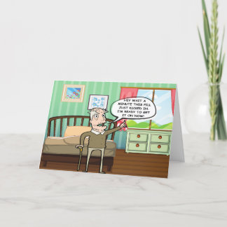 Tarjeta Festiva Un Viejo Divertido Listo Para Ponerlo En El día de