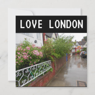 Tarjeta Festiva Una calle Londres y una Inglaterra de lluvia