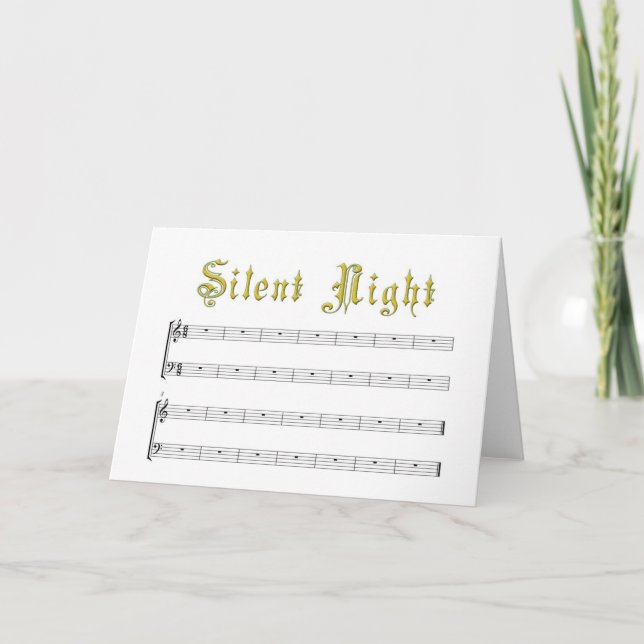 Tarjeta Festiva Una carta en blanco de Noche realmente Silenciosa (Anverso)