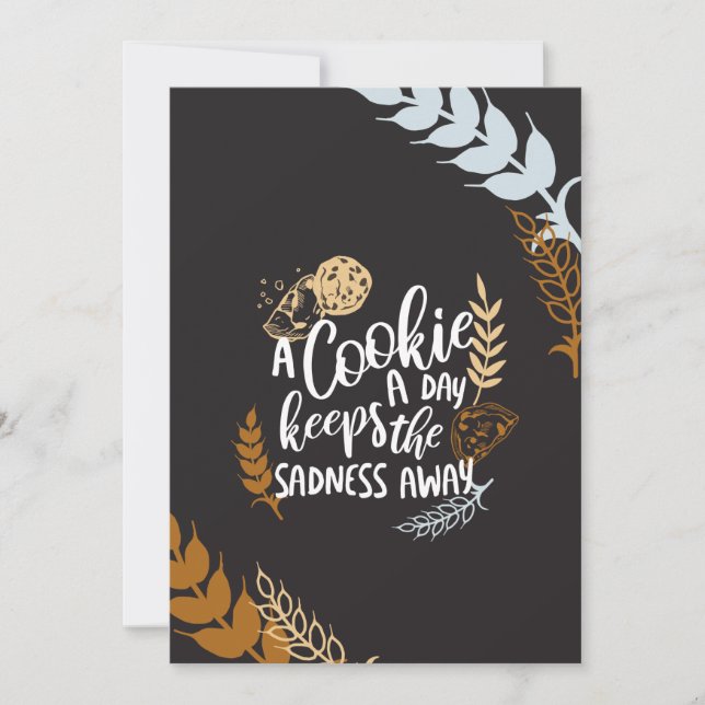Tarjeta Festiva Una cookie a day mantiene la tristeza lejos de la  (Anverso)